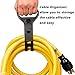 Yodotek 40FT Heavy Duty Generator Locking Power Cord NEMA L14-30P/L14-30R,4 Prong 10 Gauge SJTW Cable, 125/250V 30Amp 7500 Watts Yellow Generator Lock Extension Cord with UL Listed