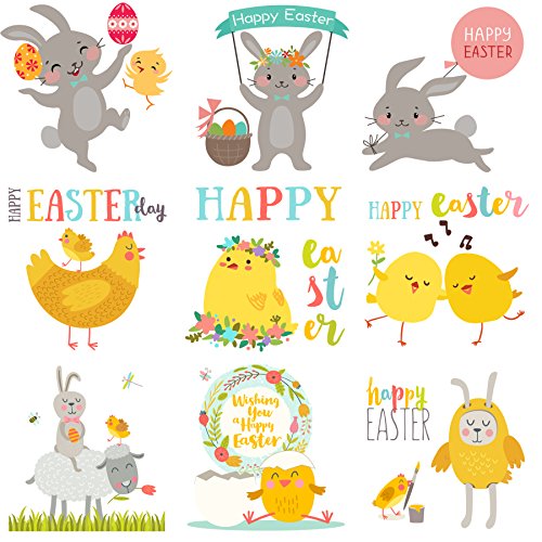 120pcs Easter Tattoos Temporary Easter Bunny Rabbit Tattoos for Easter Eggs Hunts - Thumbnail 2