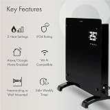 Devola 2000W Wifi Enabled Glass Panel Heater Black DVPW2000B view 2