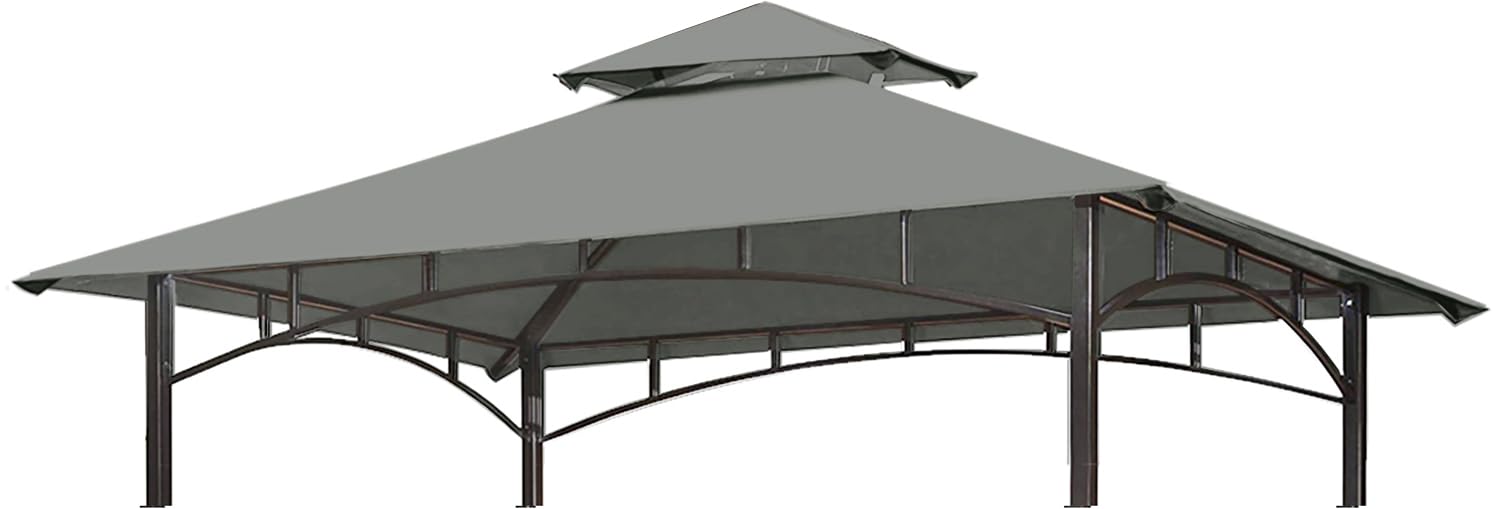 Eurmax USA High Performance Grill Gazebo Canopy Replacement Cover 5x8 BBQ Shelter Top (Gray)
