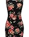 Floral Print Sleeveless Body Con Dress Black Size M