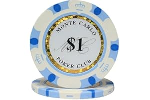 MRC 50pcs Monte Carlo Poker Club 3-Tone Clay Composite 14 Gram Heavy Poker Chips