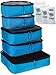 bago 8 Pcs Packing Cubes For Travel - 5 Packing Cube with 3 ZipLock Bags - Travel Cubes to Get Maximum Storage, Save Time & Effort to Pack - Happy Traveling (Blue), Blue-, 5pcs Set