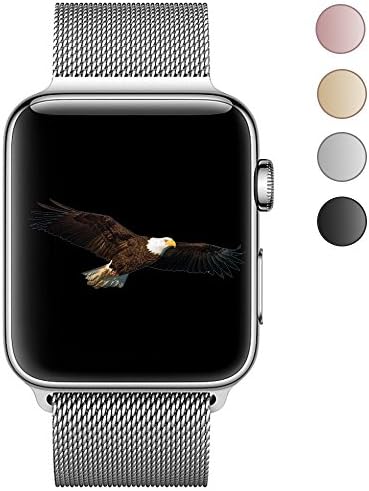 Apple Watch Band, Milanese Loop Mesh Smooth Stainless Steel Strap Freely Fully Magnetic Closure Clasp Metal Strap Wrist Band Replacement Bracelet for Iwatch &amp; Sport &amp; Edition (38 MM, Silver)