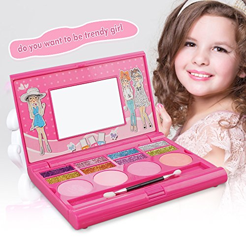 Kids Makeup Kit ,8 Color Glitter Little Girls Make Up Sets With Mirror Face Painting Palette