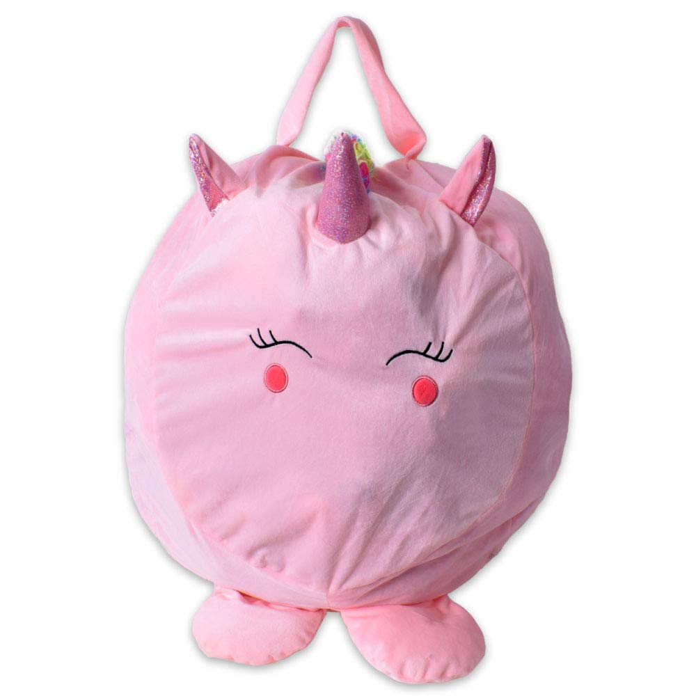 TE-Trend Unicorn Unicorn Storage Basket Toy Stuffed Toy Laundry Storage Stuffed Girls Children 65 CM Pink
