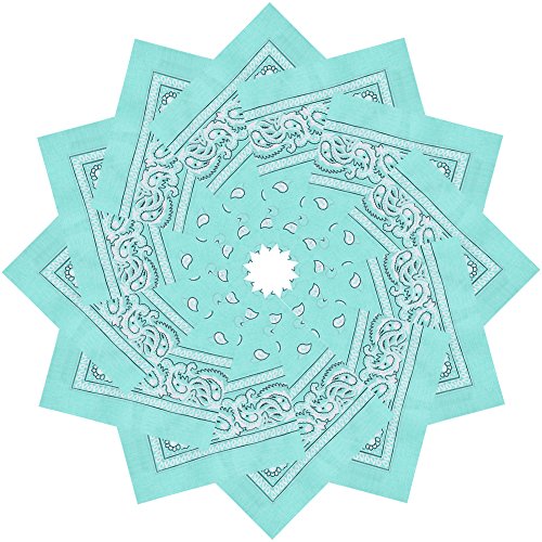Alotpower 12 Pack Riding Bandanas Headbands Handkerchiefs for Outdoor Activities,Mint Green - Thumbnail 4