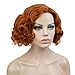 Aimole Short Curly Wigs Women's Vintage Flapper Wig 1920s Cosplay Halloween Party Daily Everyday Hair Red