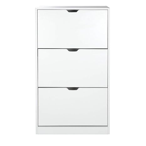 Wolketon Shoe Cabinet 3 Drawer White Removable Shoe Rack Amazon