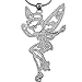 Silver Crystal Fairy Angel Wing Tinkerbell Mood Necklace Jewelry Pendant Best for Women Little Teen Girls