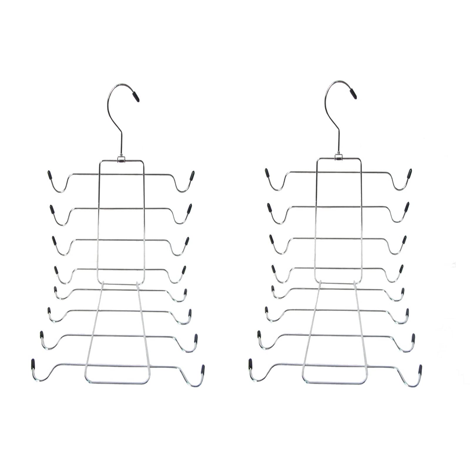 2PCSSpace-Saving Durable Vest Hanger and Bra Organizer-Foldable Metal Hanger, 16-in-1 Space-Saving Closet Organizer, Used for Vests, Camisoles, Bras, Swimsuits, Belts, Ties