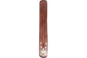 BLESS INTERNATIONAL Bless-International Traditional-Handmade-Burner Wooden-Incense-Stick-Holder Ash-Catcher-Stand for-Aromatherapy-Meditation-Yoga (Incense Holder 10 inch(1 pcs))