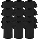 6-Pack Bulk Men’s T-Shirts – Soft Pre-Shrunk Premium Cotton, Short Sleeves, Reinforced Collar, Crew Neck, Casual Fit