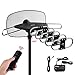 TV Antenna - Mesqool Amplified Outdoor Digital HDTV Antenna 150 Mile Range Motorized 360 Degree Rotation Wireless Remote Control for 2 TVs Support, UHF/VHF 4K 1080P Channels Reception, 40ft Coax Cable