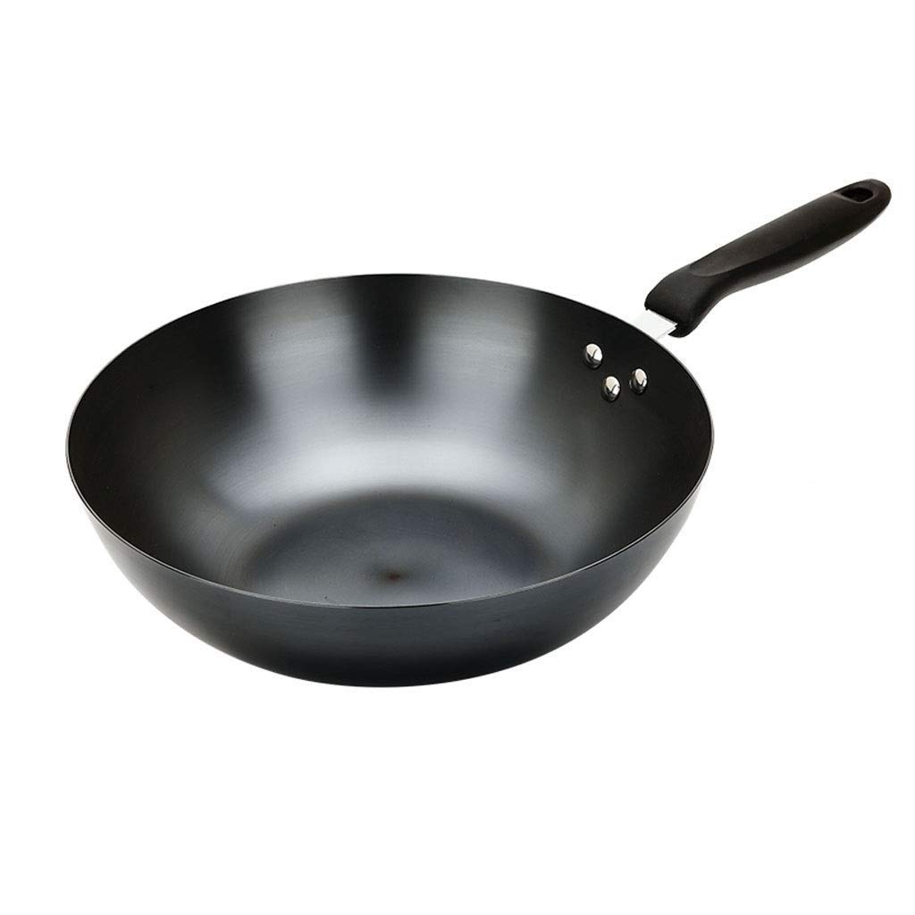 IUYJVR Wok - Stainless Steel Wok, Nonstick Stir Fry Pan and Spatula, Induction Compatible, Scratch, 
