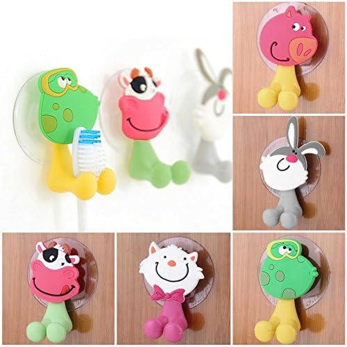 Cute Antibacterial Toothbrush Holder with Suction Cup 5 Animals