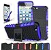 CINEYO(TM) Apple iPhone SE Case / iPhone 5/5S Case heavy Duty Rugged Dual Layer Case with kickstand (Apple iPhone SE Case / Iphone 5/5S Black) (Purple)