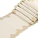 Ling's moment 12x108 inch Ivory Burlap Hessian Table Runner With Gold Victorian Lace, Spring Easter Decor Country Rustic Wedding Decorations, Farmhouse Decor, Bridal Shower Decor
