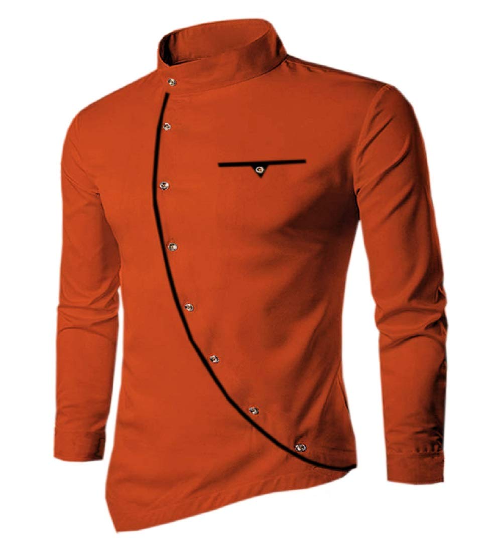 Men's Plain Curve Solid Slim Fit Cotton Shirt