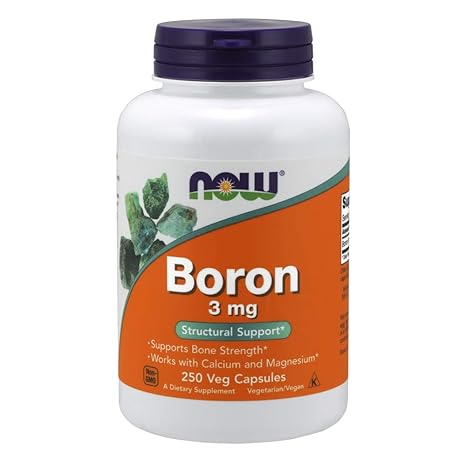 Now Foods | Boron | 3 mg | 250 Kapseln | hochdosiert | ohne Gentechnik | Glutenfrei | Sojafrei | Bor