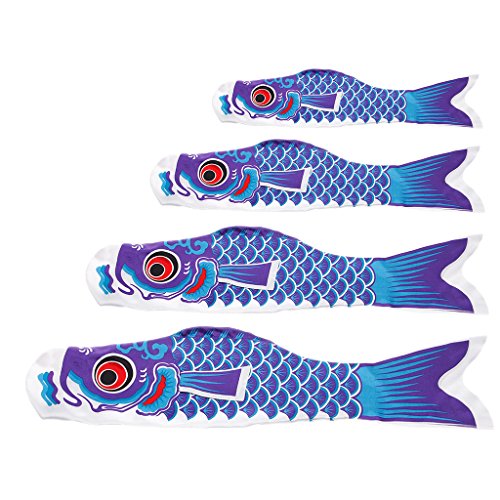 70cm Koi Nobori Carp Wind Socks Koinobori Colorful Fish Flag Hanging Wall Decor - Thumbnail 5