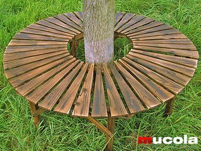 Amazon De Rustikale Garten Baumbank Rundbank Baum Bank Gartenbank