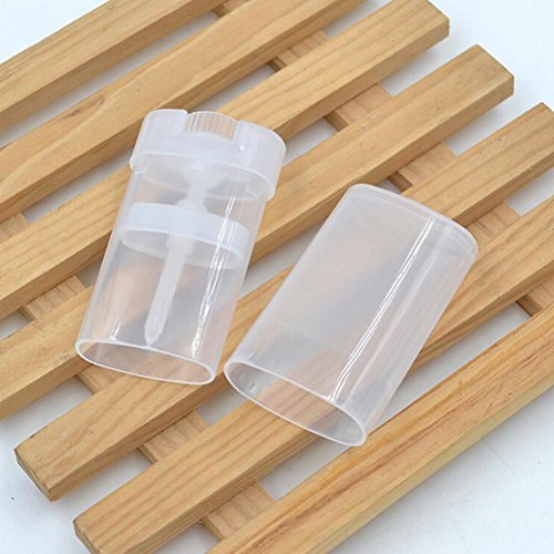 Black Menba Empty Oval Deodorant Lip Lipstick Balm Tubes Containers Plastic 20PCS 15ML Transparent (15ml, transparent)