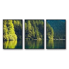 Framed Canvas Wall Art for Living Room, Bedroom Beautiful Nature Norway Landscape Canvas Prints for Modern Home Decoration Ready to Hang - 16"x24"x3 Panels