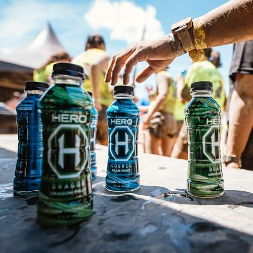 CLEAR CUT HERO (HEROAID) SPORTS DRINK, COSMIC BLUE RAZZ | OFFICIAL FINISHER BEVERAGE OF SPARTAN | 670MG OF ESSENTIAL ELECTROLYTES, NATURAL FLAVORS & INGREDIENTS, LOW-CALORIE | 16 FL OZ (PACK OF 12)