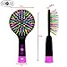 Detangling Brush with Mirror- No Tangle & Pain- Anti Static Soft Bristle- Massaging & Straightening Detangler- Rubberized Grip- Cool/Cute Colors- Wet & Dry Detangle Comb- For All Hair Types (Black)