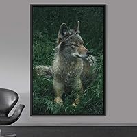 Framed Canvas Wall Art Pupper Animals Chic Dogs Multicolor Photography Urban - 16x24 inches