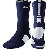 Nike Elite Basketball Crew Socks (Navy, Large)
