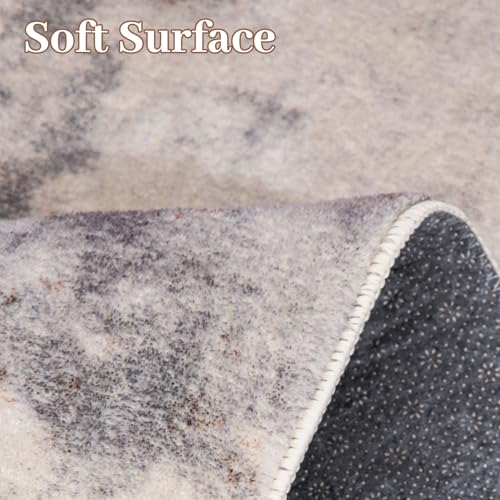 Calore Rugs for Living Room Soft Modern Carpet Non-Slip Bedroom Rug Large Short Pile Area Rugs Home Decor (Abstract Grey, 200 x 300 cm)
