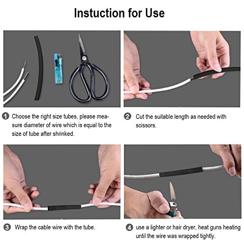 1 Inch (Diameter) 3:1 Dual Wall Adhesive Heat Shrink Tubing, Large Glue Lined Marine Cable Sleeve Tube, Premium Wire Wrap Protector For