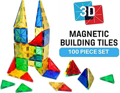 Weebumz Magna-Tech Magnetic Block Toy. Build 3D Magnet Tile Structures (100 Piece) Kid Approved Color Shapes! This Learn &amp; Play Set Is Best For Children &amp; Toddlers Who Like Wooden Construction Blocks