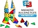 Magna-Tech Magnetic Block Toy. Build 3D Magnet Tile Structures (100 Piece) Kid Approved Color Shapes! This Learn & Play Set Is Best For Children & Toddlers Who Like Wooden Construction Blocks