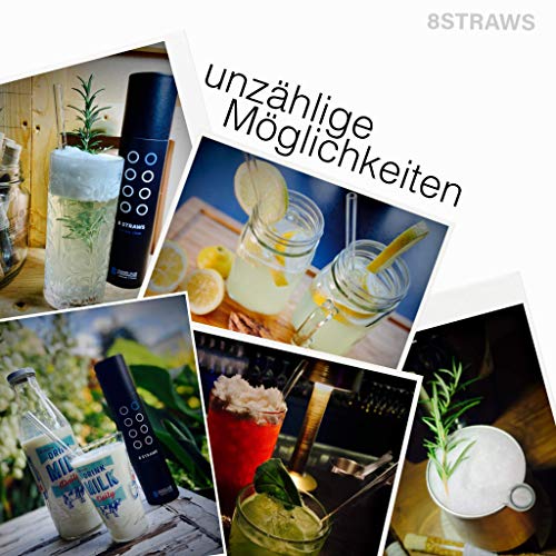 8STRAWS Glas Strohhalme | 8 Stück + Bürste in stylischer Aufbewahrungsbox | 20cm | transparent | bruchsicher… – Bild 5