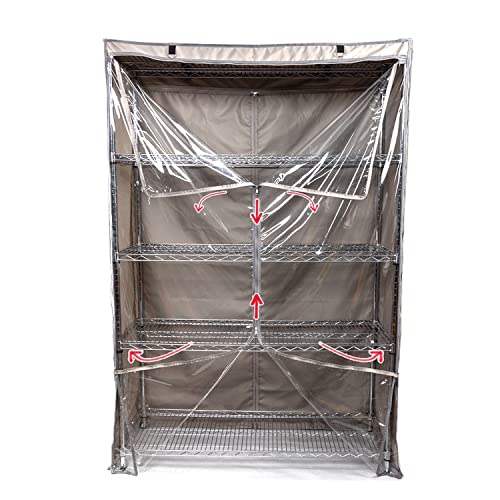YLOVAN Storage Shelf Cover Wire Rack Shelving Dust Protective, Fits Racks 48" Lx19''Dx72''H One