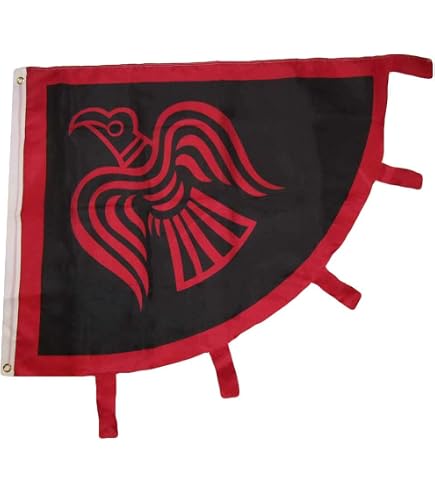 Drapeau Viking Raven 45x30 Cm, Pavillon Nautique En Maille Bloquée, Résistant Et Léger, Avec Anneaux Intégrés