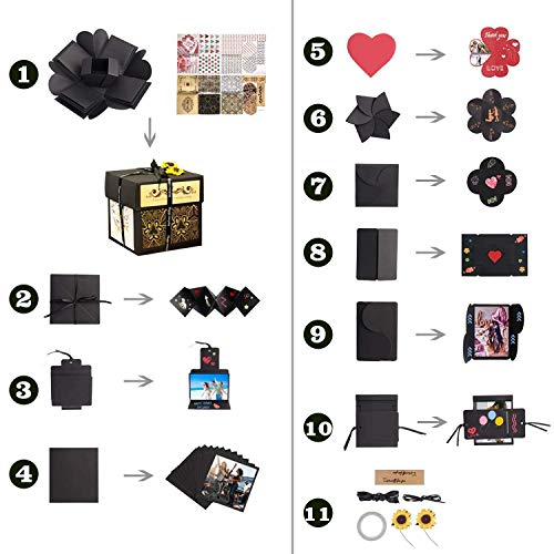 Überraschung Box,Kreative Explosion Box DIY Faltendes Fotoalbum,Geburtstag Jahrestag Valentine Hochzeit Geschenk, für Hochzeit, Muttertag, DIY Geschenk
