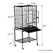 SUNCOO 53 in Large Flight Cage with Detachable Stand,Wrought Iron Heavy Duty Bird Cage for Parrot Budgie Parakeet Cockatoo Wooden Perch Storage Shelf Rolling Wheels, Big Metal Bird Aviary Cage Blackthumb 3
