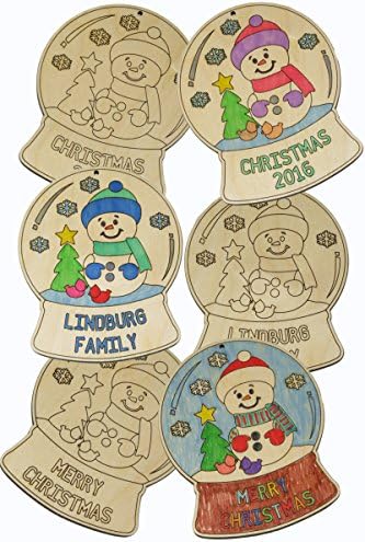 Decorate Your Own Customizable Christmas Ornament, Wooden Christmas Ornament, Christmas Tree Decoration, Christmas Ornament (Snow Globe)