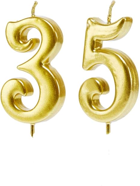 Amazon Co Jp Mart 35歳誕生日キャンドル ゴールドナンバー35 ケーキトッパー 誕生日デコレーション用 ホーム キッチン