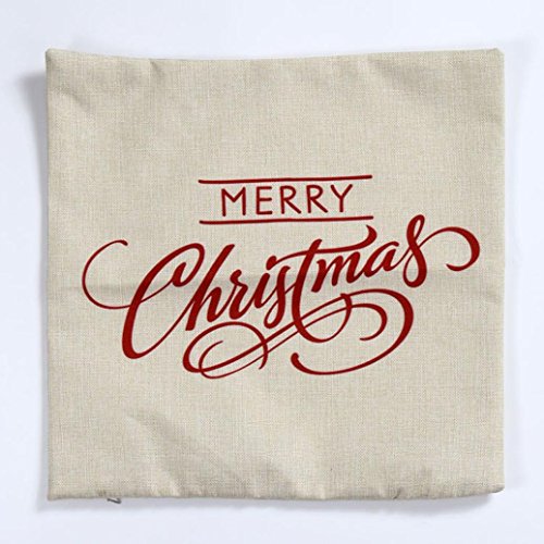 image for Linen Pillow Cover, Kimloog Vintage Merry Christmas Sofa Bed Home Deco