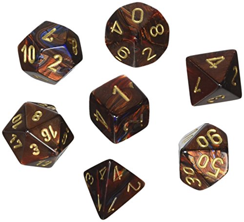Chessex CHX27419 Dice-Scarab Blue Blood/Gold Set