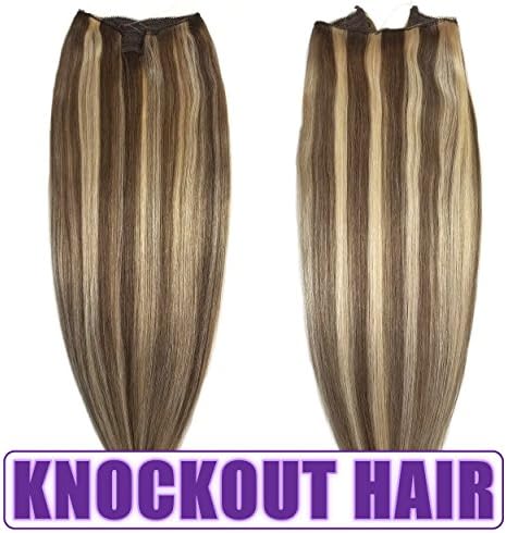 Knockout Hair Fits like a Halo Hair Extensions, 20-Inch, Human, 120 Grams, Light Ash Blonde Light Ash Blonde Mix - #Artic Bld-20"
