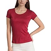 MOROUTLINE Womens Mulberry Silk T Shirts Basic Crewneck Short sleeve Tee Tops Blouse Summer Casual Solid Tshirts