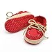 Voberry® Newborn Baby Boys' Premium Soft Sole Infant Prewalker Toddler Sneaker Shoes (6~12 Month, Red)