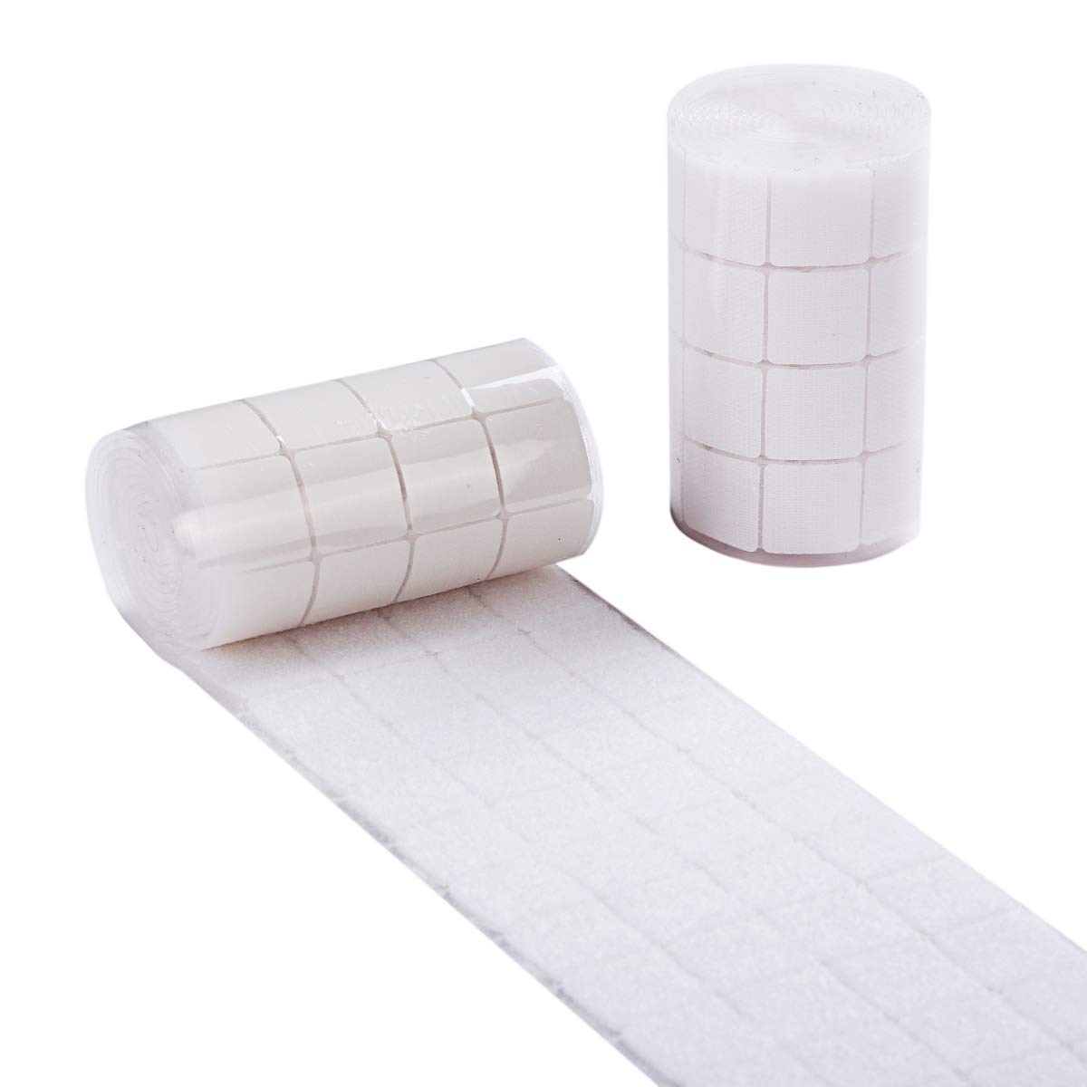 500pcs(250 Pairs) 25mm（1 Inch Diameter Square Hook and Loop Self Adhesive Dots Tapes White Double Sided Sticker Round Dot Tapes Super Sticky