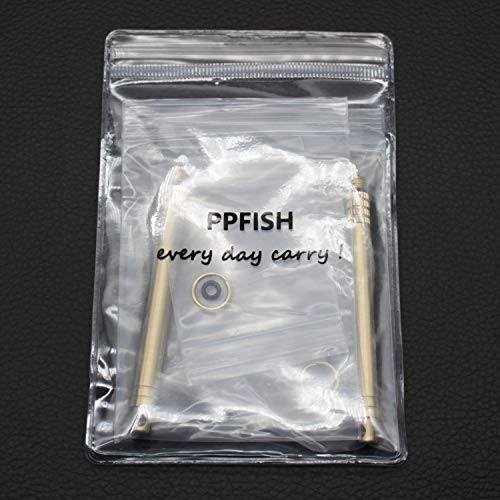 PPFISH Outdoor Camping Picnic Titanium Toothpick & Ear Pick EDC Keychain Tool With Brass Protective Case Holder Ultralight Travel Kits - Thumbnail 7